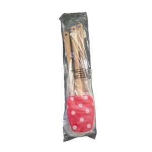 AVON Holly Dot Spatulas Silicone w/Wood Handles for Hanging 13.5" L Set of 3 New